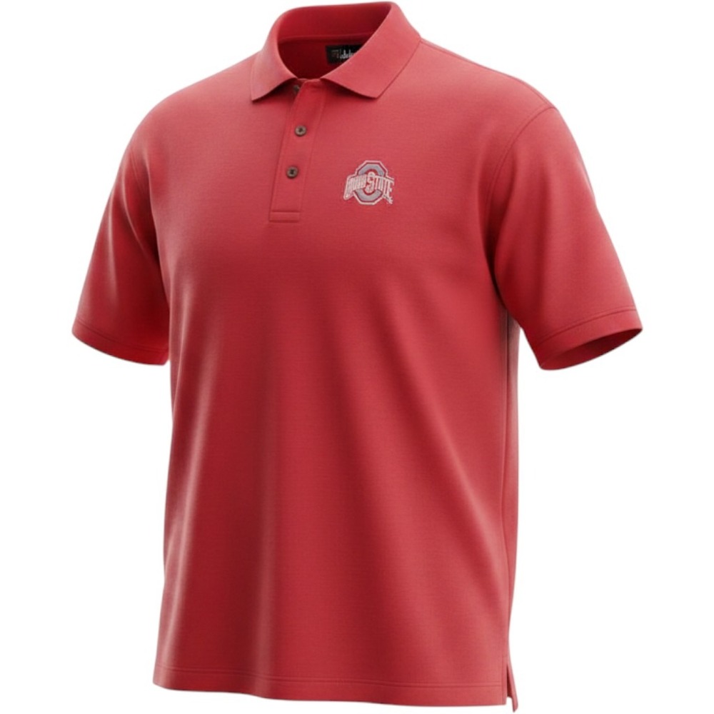 Club Colors Ohio State Buckeyes Polo Shirt Mens 3XL Red Cotton Pique NCAA Logo